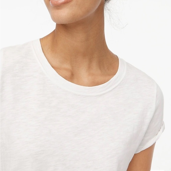 J Crew Factory Girlfriend crewneck tee in White size XXS NWT AJ089 - Picture 2 of 11